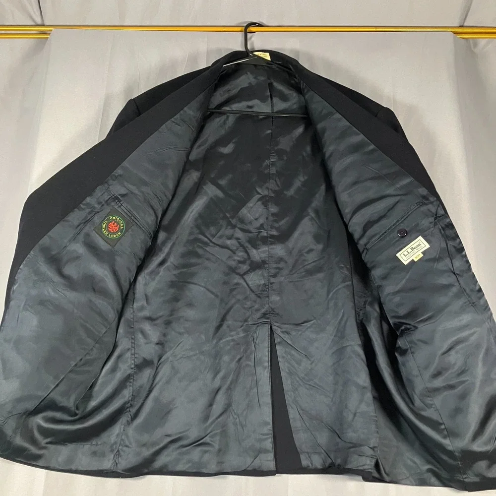 L.L. Bean Men's 50 Regular Wool Blazer Sport Coat Made in USA‎ Black